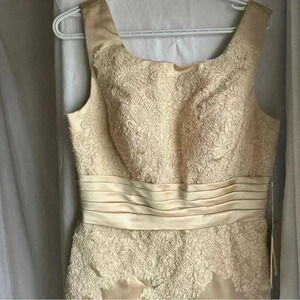 LanTing Mother of the Bride Tan Dress with  Lace